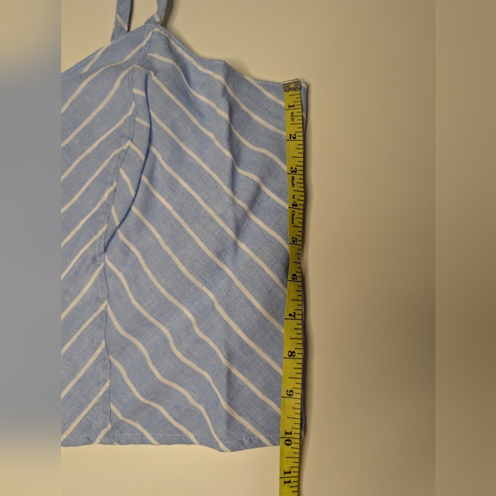 Blue and White Striped Women's Top - Picture 9 of 10